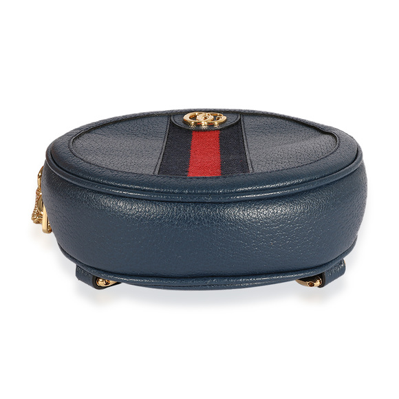 Gucci Navy Calfskin Ophidia Mini Round Backpack - Picture 5 of 7